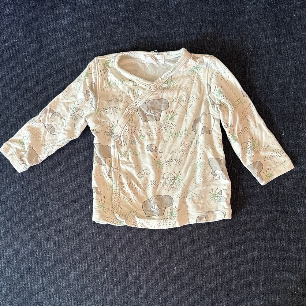 Angel Dear Cream Elephant Wrap Shirt Newborn